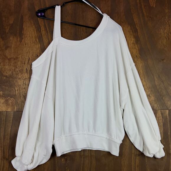 We The Free Womens Sweater Off White Saratoga One Shoulder Stretch Small - Picture 10 of 10